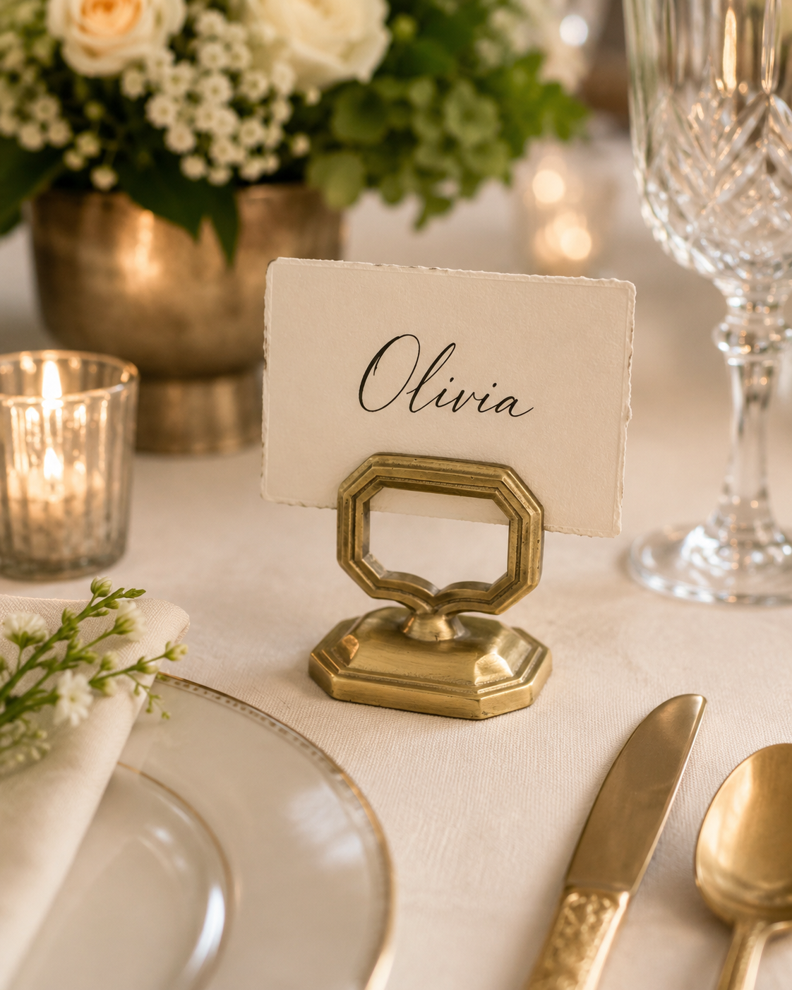 Place Card Holder, Gold