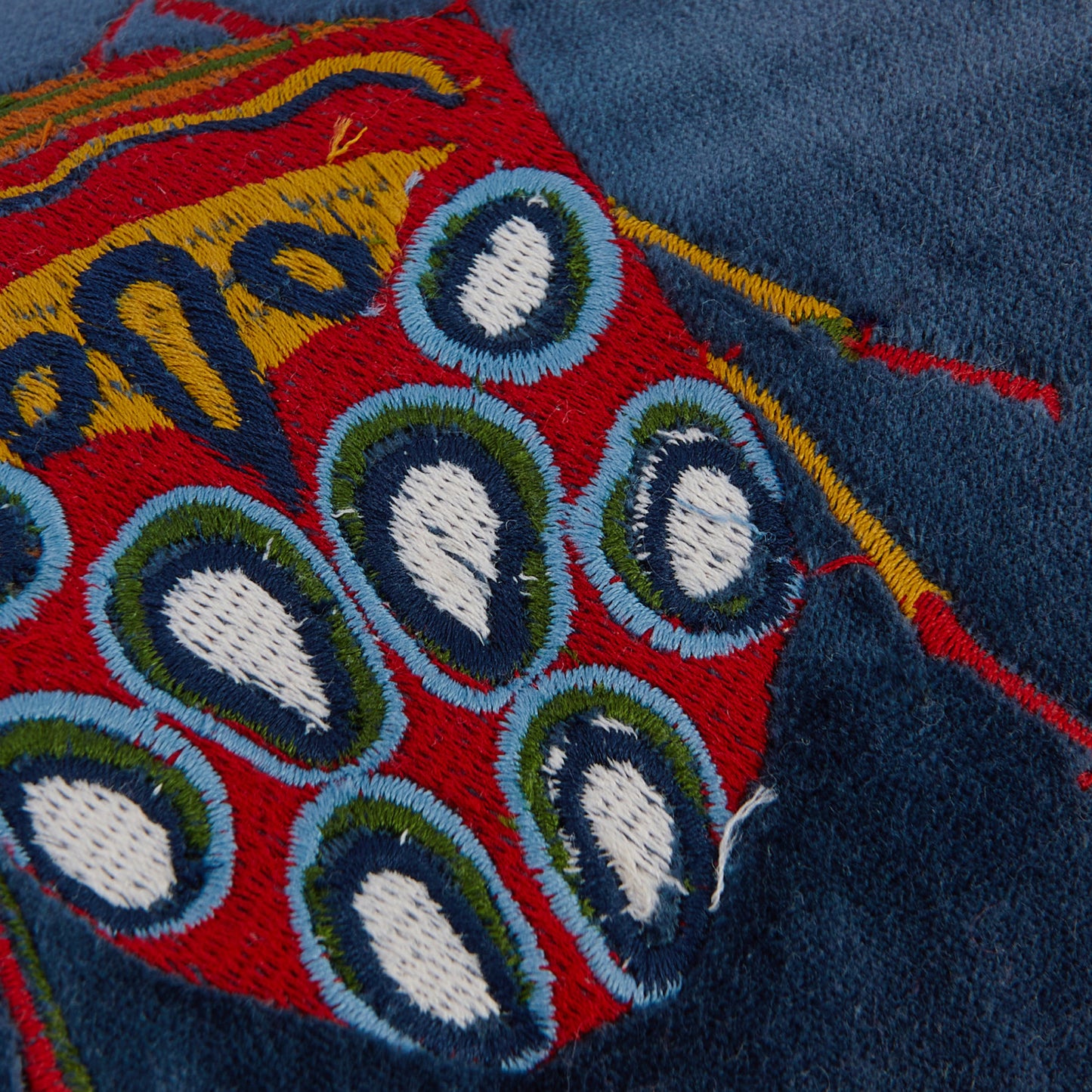 Cotton Velvet Lumbar Pillow with Bug