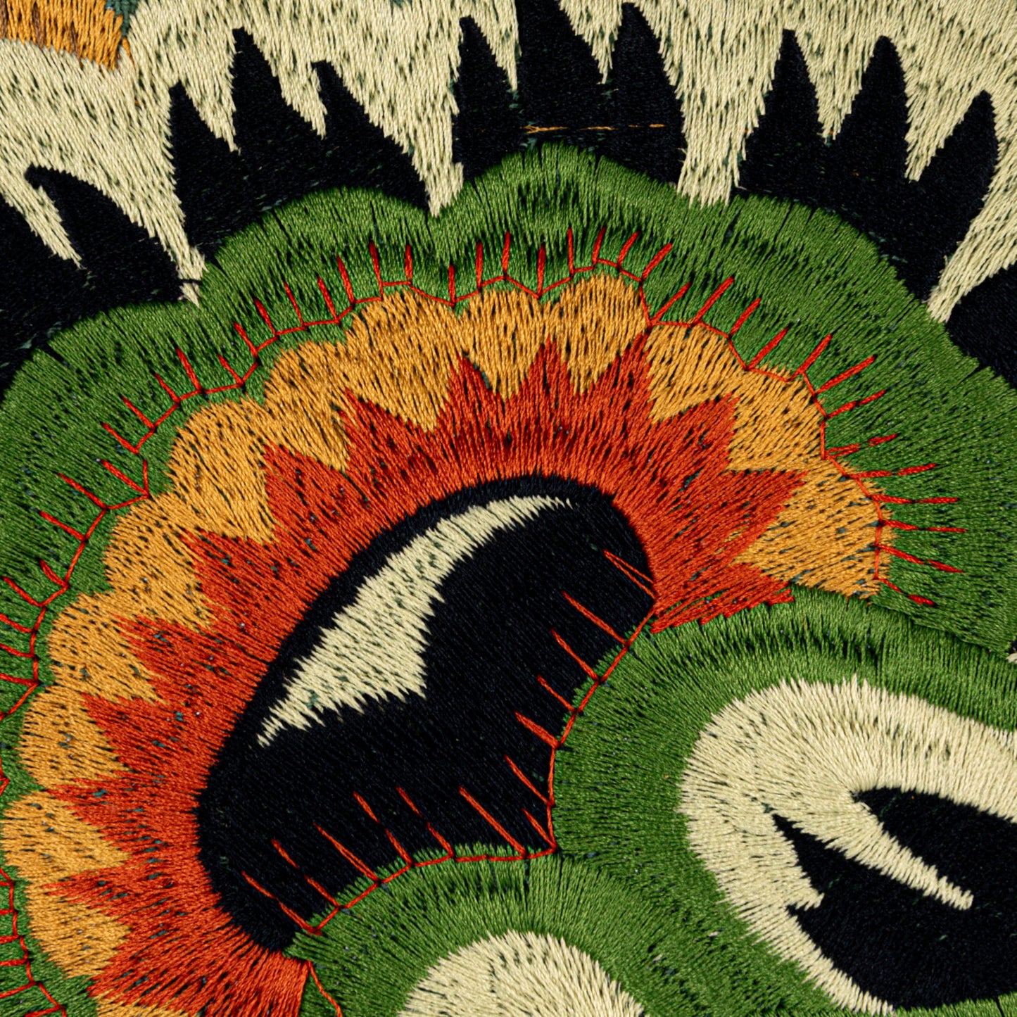 18" Square Cotton Embroidered Pillow with Pattern