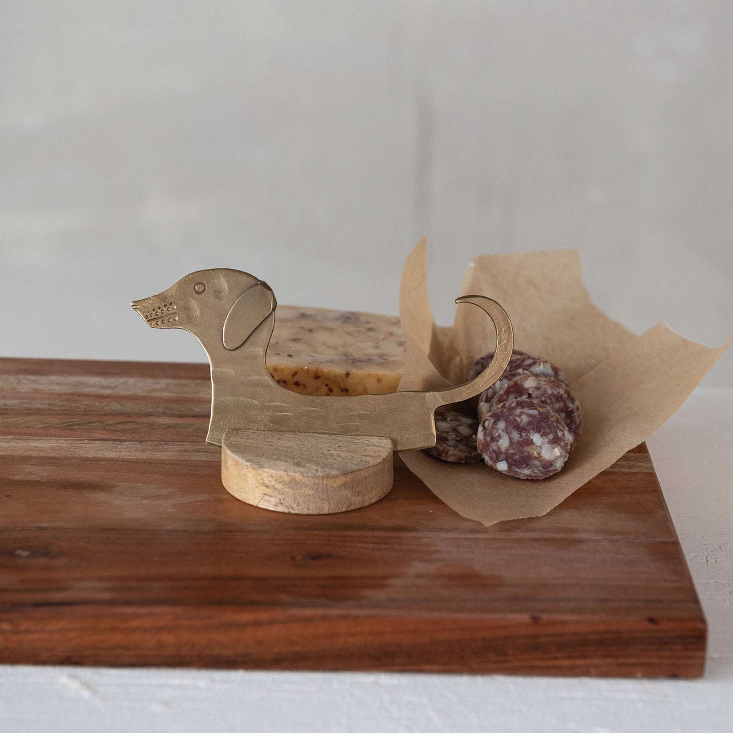 Metal Dog Shaped Cheese Knife with Stand