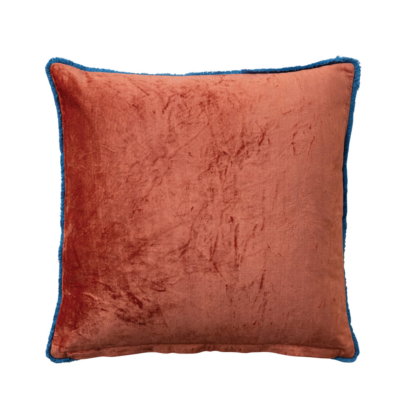 Cotton Velvet Pillow with Leopard Print Pattern & Eyelash Fringe