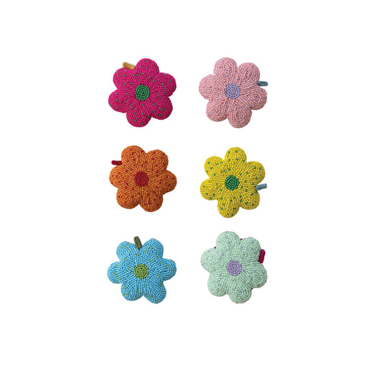 Handmade Glass Beaded Fabric Flower Tape Measure