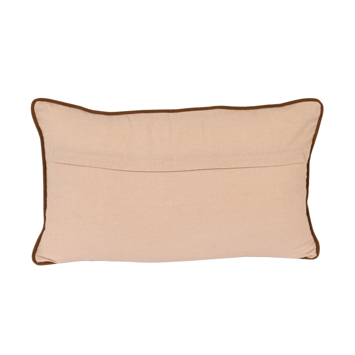 Viscose & Linen Lumbar Pillow with Faux Suede and Cotton Back