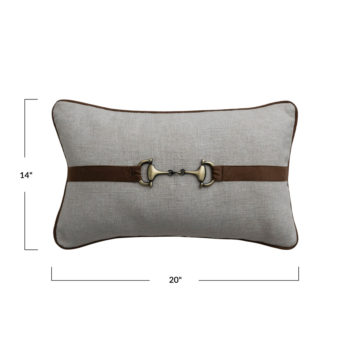 Viscose & Linen Lumbar Pillow with Faux Suede and Cotton Back