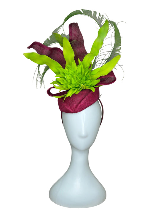 Floral corsage on a mannequin bust with a neutral background