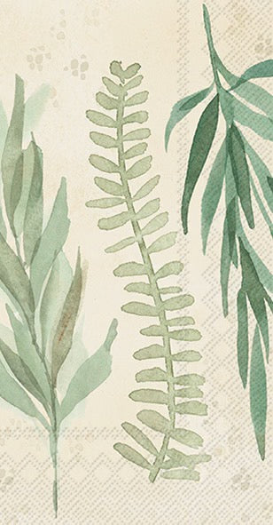 Guest Napkin, Leaf and Stems, cream