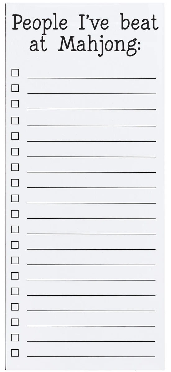 Magnetic List Pad - People I've Beat at Mahjong