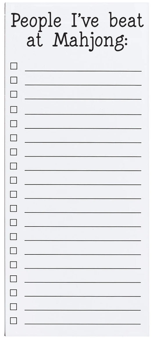 Magnetic List Pad - People I've Beat at Mahjong