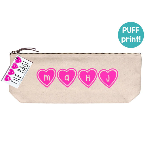 Mahjong Tile Bag - Mahj in Pink Hearts
