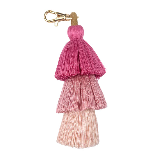 Mahjong Tassel 3 Layer Pink