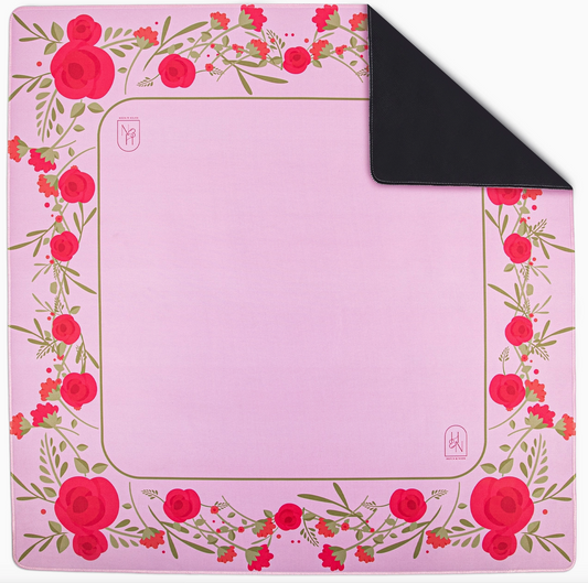 Hutch and Nook Mahjong Mat-Pink Rose