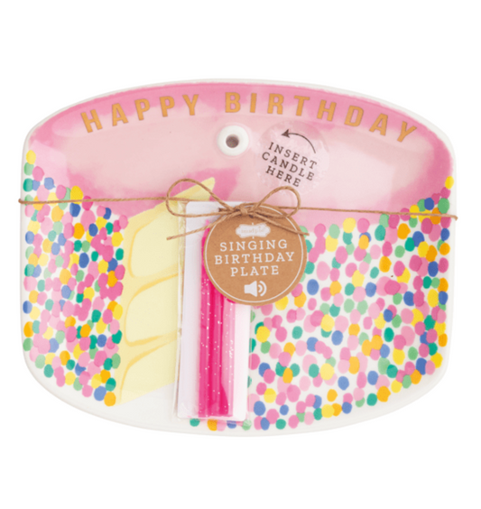 Pink Sing Birthday Plate