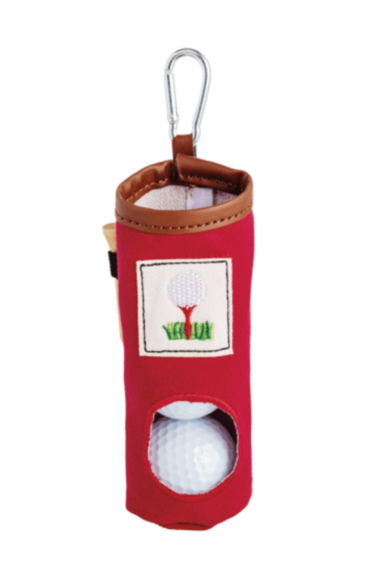 Red Embroider Golf Keychain
