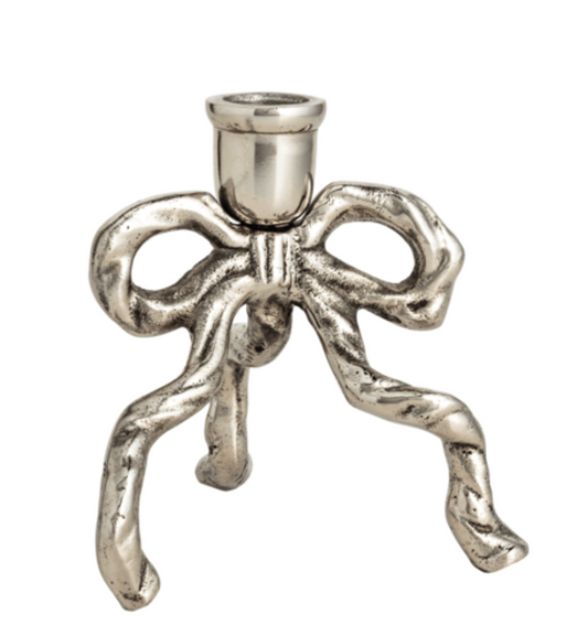 Large Bow Taper Holder Silver