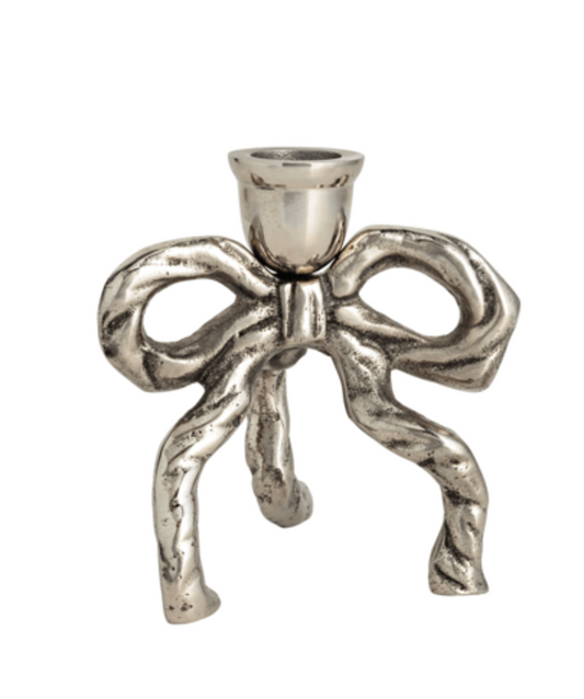 Small Bow Taper Holder Silver