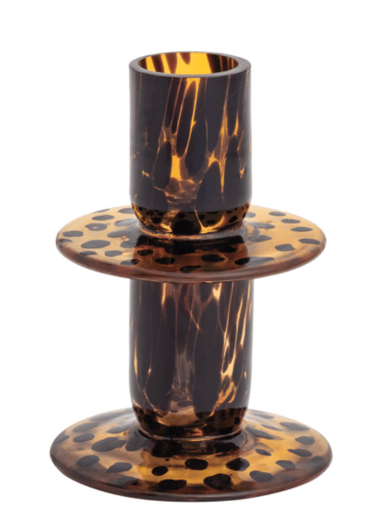 Tortoise Glass Candlestick SM