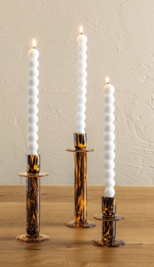Tortoise Glass Candlestick SM