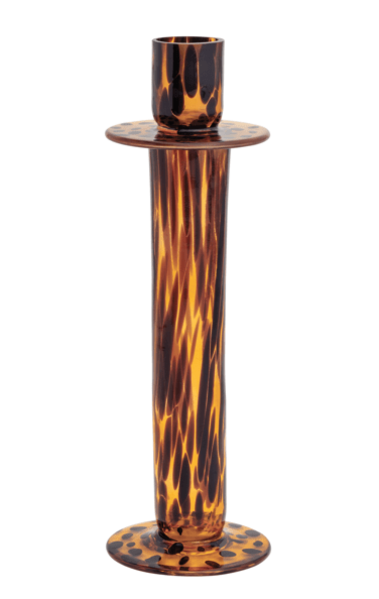 Tortoise Glass Candlestick LG