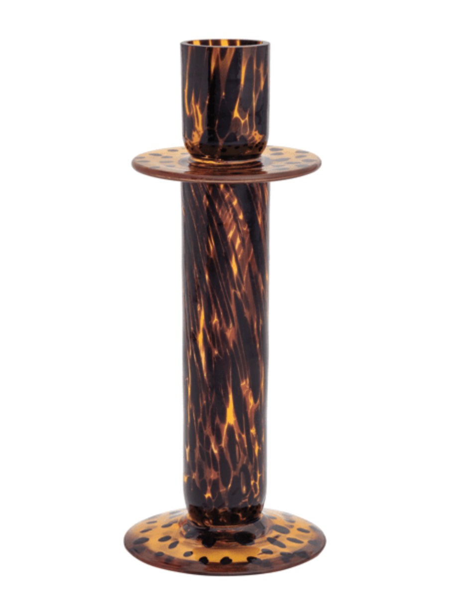 Tortoise Glass Candlestick Med