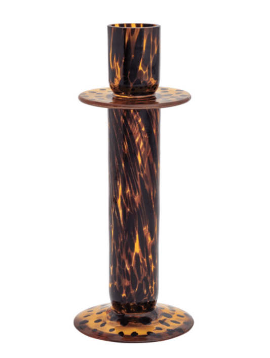 Tortoise Glass Candlestick Med