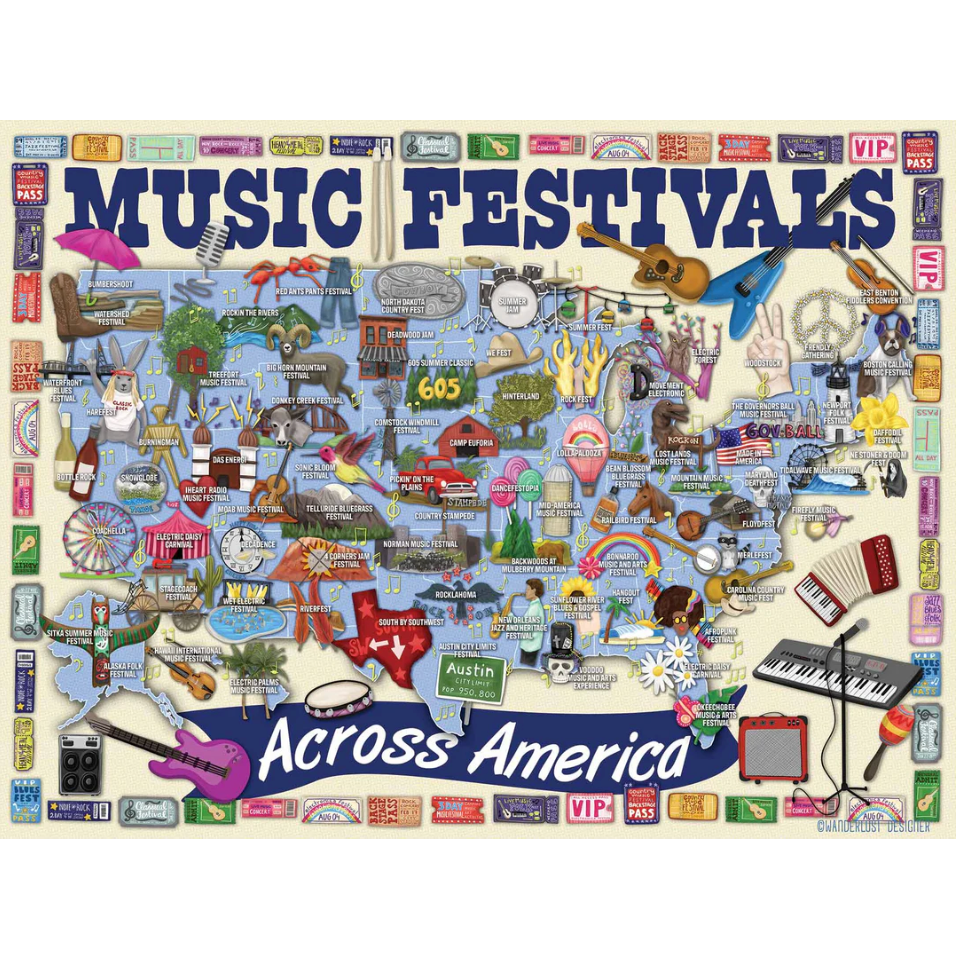 500 Piece Puzzle -Music Festivals Across America