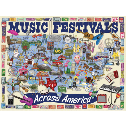 500 Piece Puzzle -Music Festivals Across America