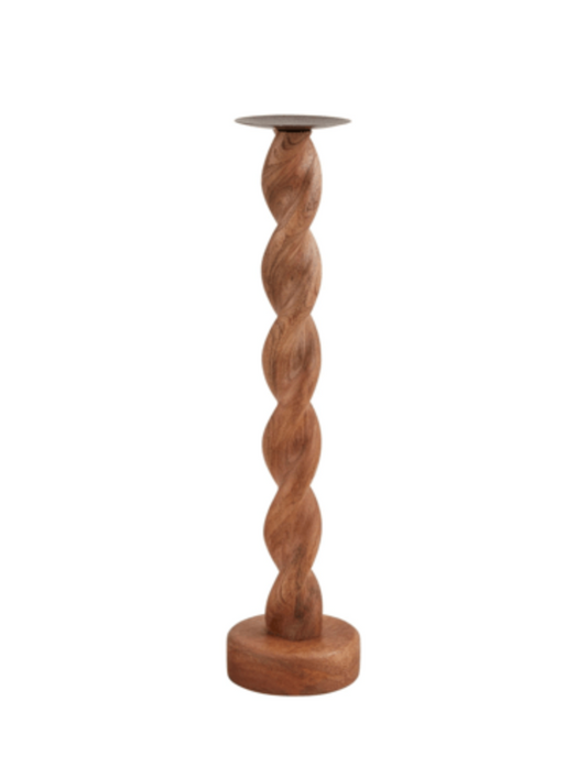 Twisted Wood Candlestick MD
