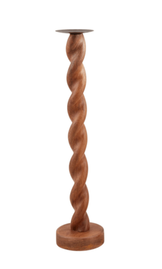 Twisted Wood Candlestick LG