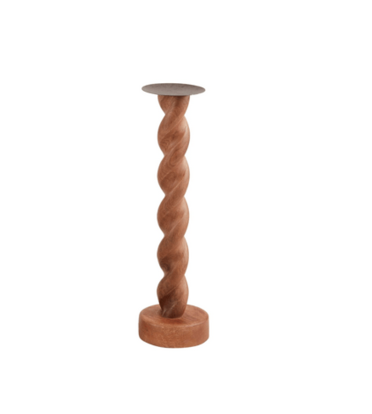 Twisted Wood Candlestick SM