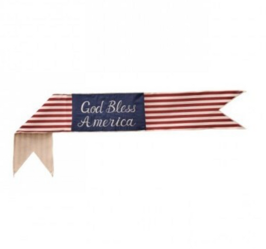 "God Bless America" Stripe Banner