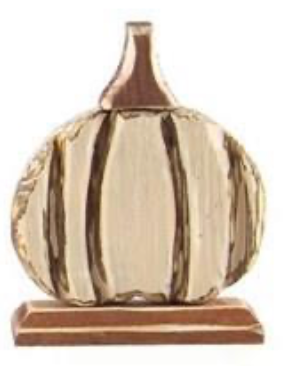Small White Cedar Pumpkin with Base
