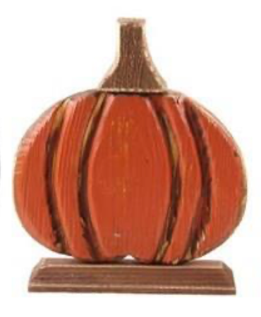Medium Orange Cedar Pumpkin with Base