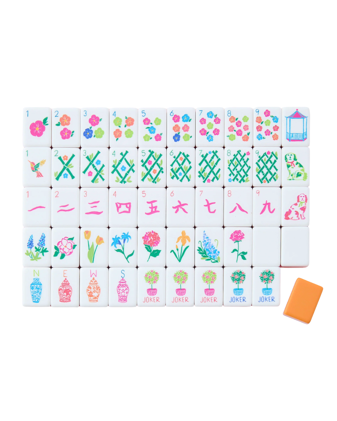 Sunset Mahjong Tile Set