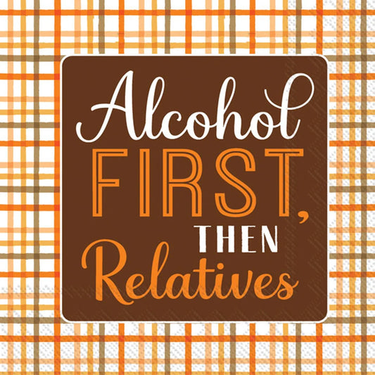 Napkins Cocktail,  Alcohol First
