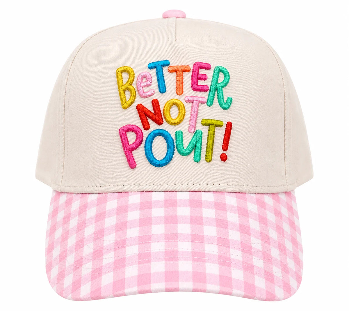 Doodles by Rebekah Better Not Pout embroidered Christmas trucker hat 