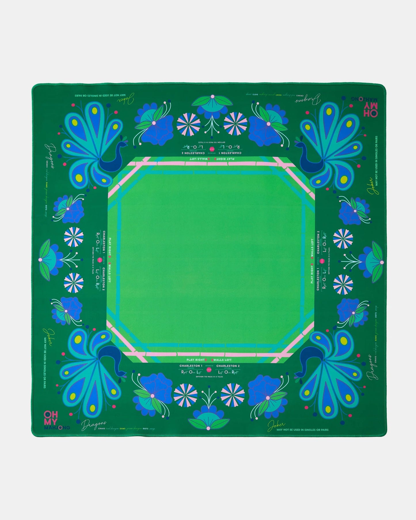 Mahjong Birdie Green Mat in Tube