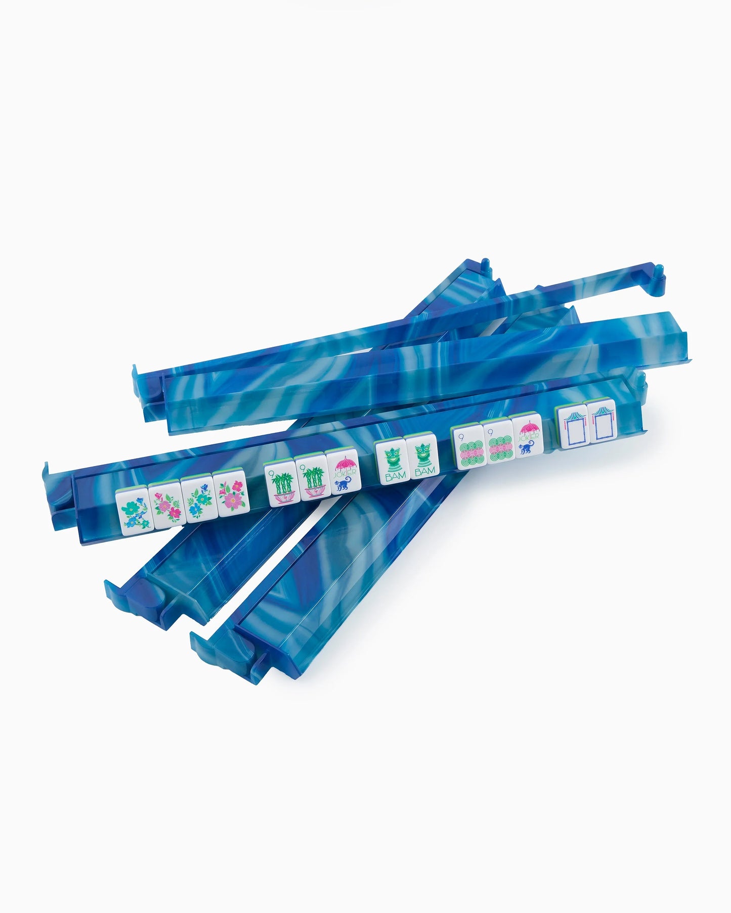 Mahjong Blue Lace Agate Rack & Pushers