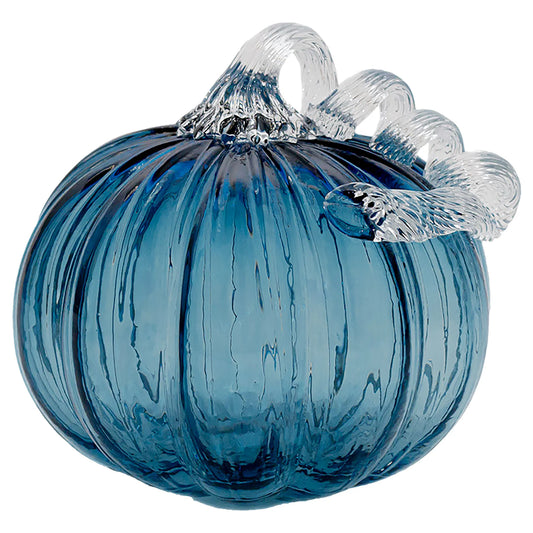 Savory Blue Glass Pumpkin sm