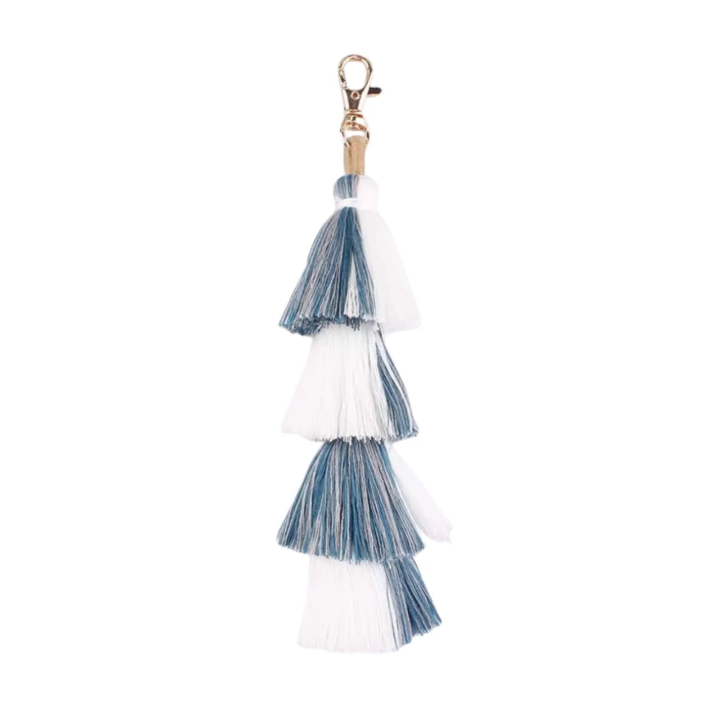 Mahjong Tassel 4 Layer Blue/White