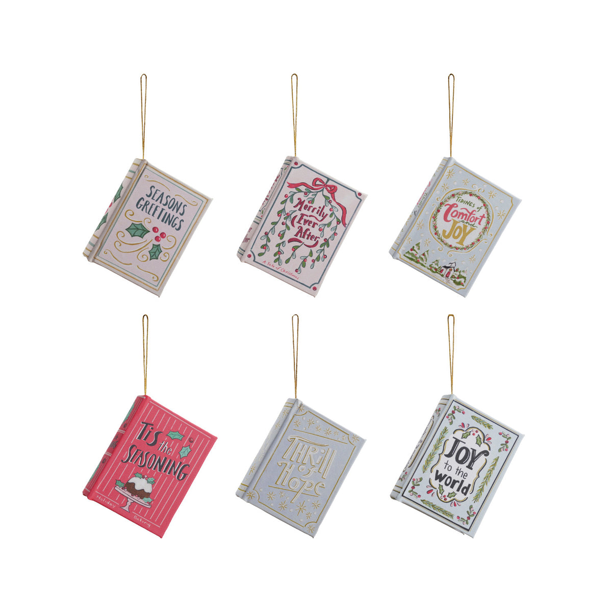 MDF and canvas book Christmas ornament 