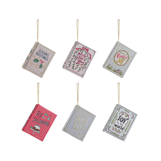 MDF and canvas book Christmas ornament 
