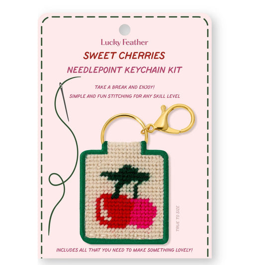 Needlepoint Keychain Kit -Cherries