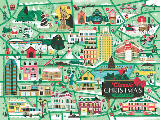 750 Puzzle Piece --Classic Christmas Movie Map