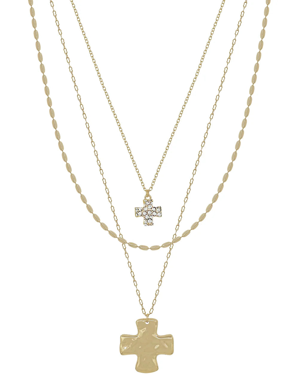 Necklace: DARA GOLD Multi Cross