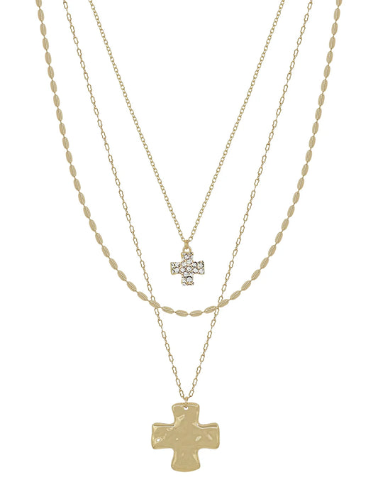 Necklace: DARA GOLD Multi Cross