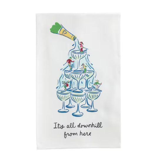 It's Downhill Cocktail Towel