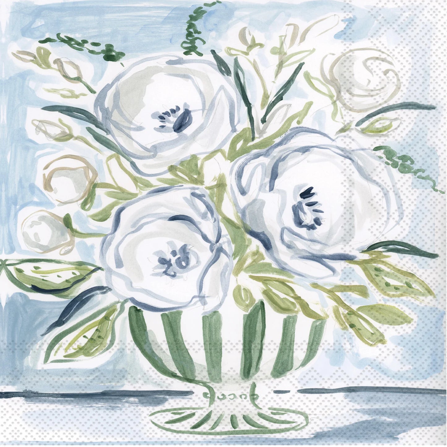 Cocktail Napkins, Floral Vase