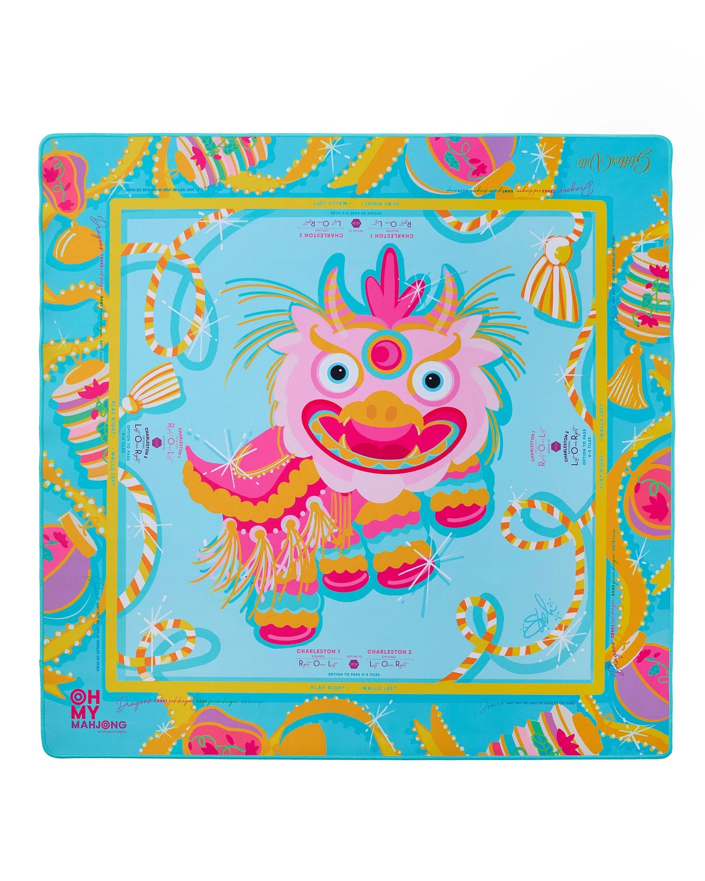Mahjong Glitterville Pink Dragon Mat