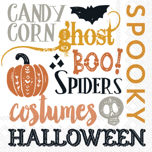Napkins Cocktail Halloween Words