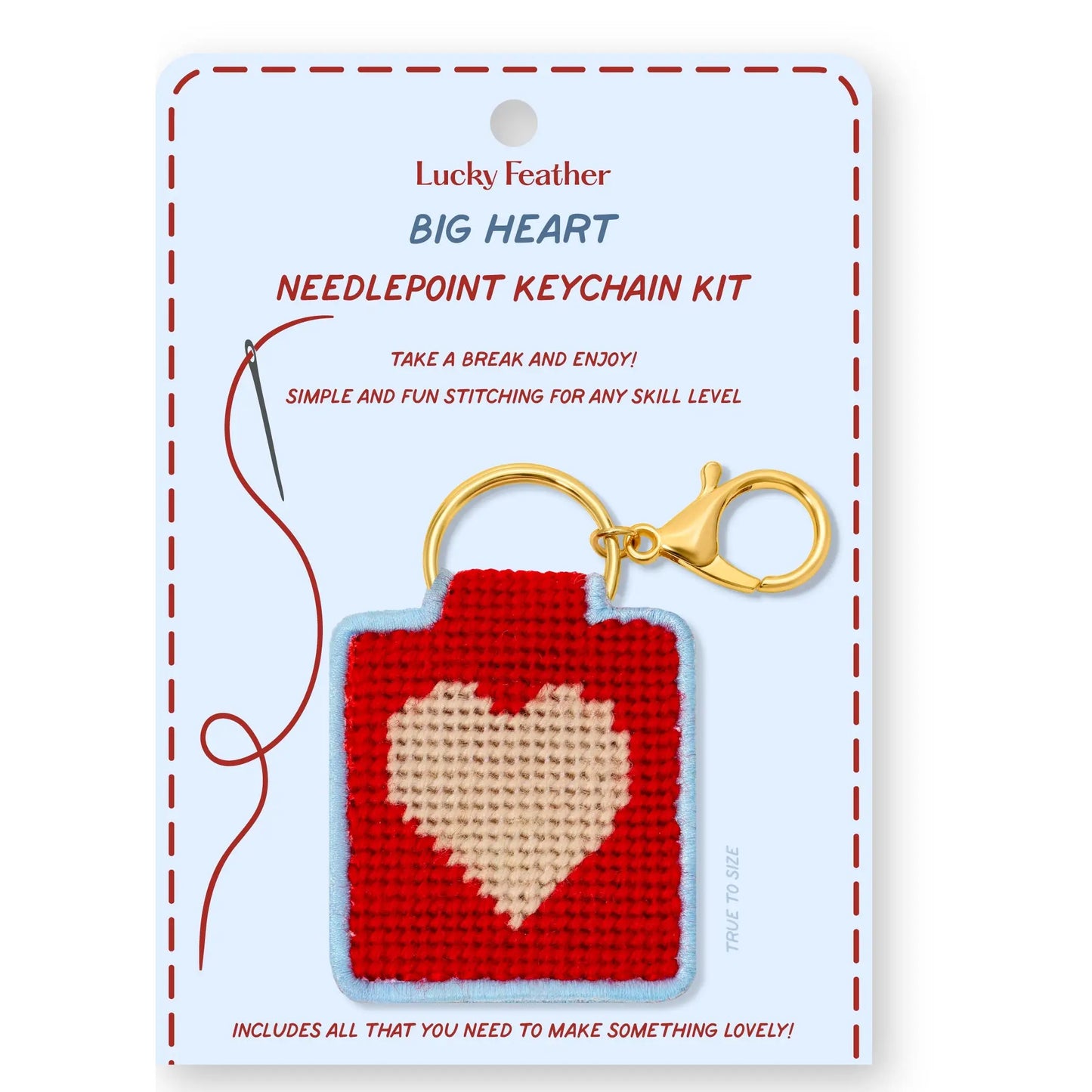 Needlepoint Keychain Kit - Heart